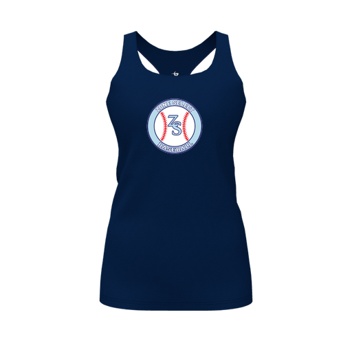 [CUS-DFW-RCBK-PER-NVY-FYS-LOGO1] Racerback Tank Top (Female Youth S, Navy, Logo 1)