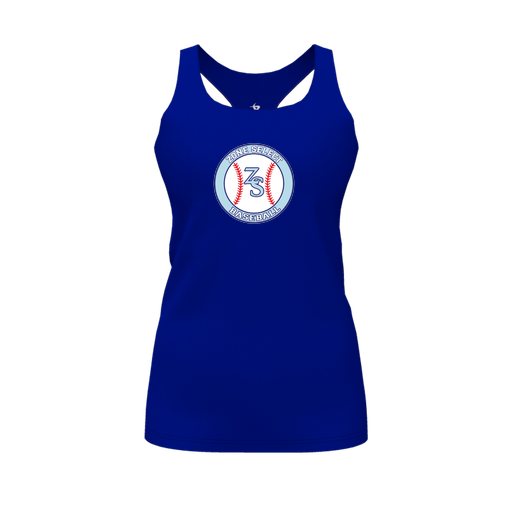 [CUS-DFW-RCBK-PER-RYL-FYS-LOGO1] Racerback Tank Top (Female Youth S, Royal, Logo 1)