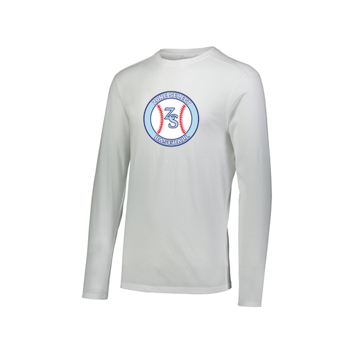 [FTLCUBWH-AXS-LOGO1] Decker Men's Tri-Blend T-Shirt - Long Sleeve (Adult XS, White, Logo 1)