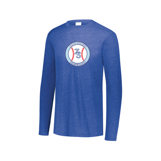 [FTLCUBRY-AXS-LOGO1] Decker Men's Tri-Blend T-Shirt - Long Sleeve (Adult XS, Royal, Logo 1)