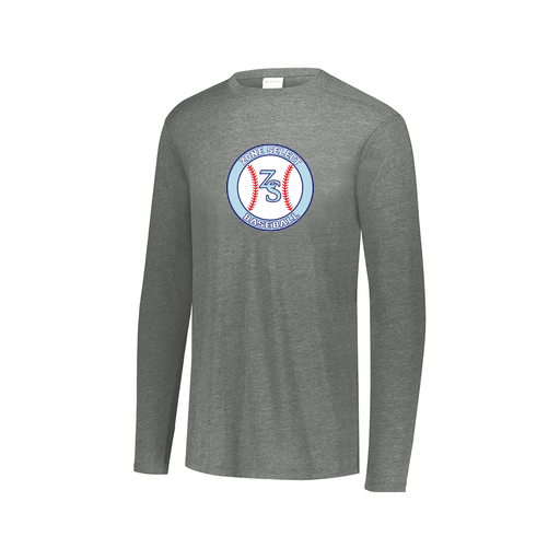 [FTLCUBGY-AXS-LOGO1] Decker Men's Tri-Blend T-Shirt - Long Sleeve (Adult XS, Gray, Logo 1)