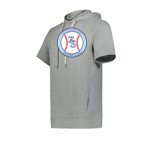 [222605-SIL-YS-LOGO1] YOUTH VENTURA SOFT KNIT SHORT SLEEVE HOODIE (Youth S, Silver, Logo 1)
