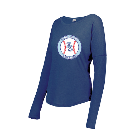 [FTLCUBRY-FAXS-LOGO1] Decker Women's Tri-Blend T-Shirt - Long Sleeve (Female Adult XS, Royal, Logo 1)