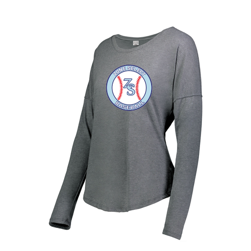 [FTLCUBGY-FAXS-LOGO1] Decker Women's Tri-Blend T-Shirt - Long Sleeve (Female Adult XS, Gray, Logo 1)